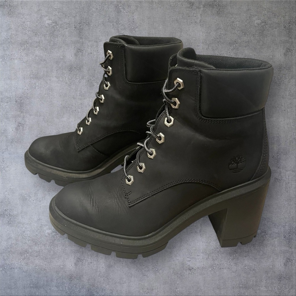 Timberland Allington 6 In. Lace Up Boots Womens 9 Black Premium Nubuck Leather